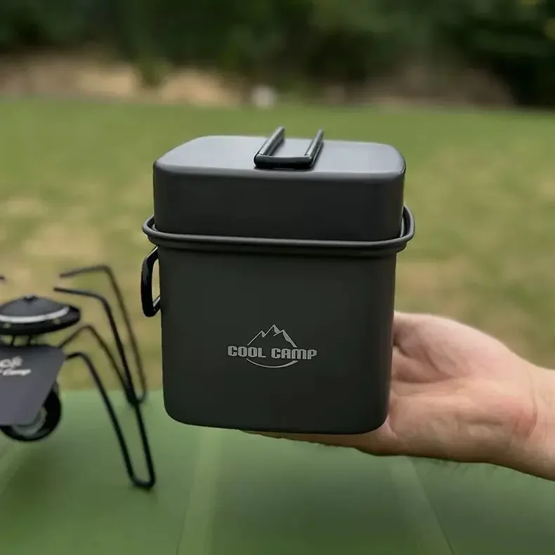 Camping Cooking Pots And Pans Set - Pote quadrado dobrável para acampamento ao