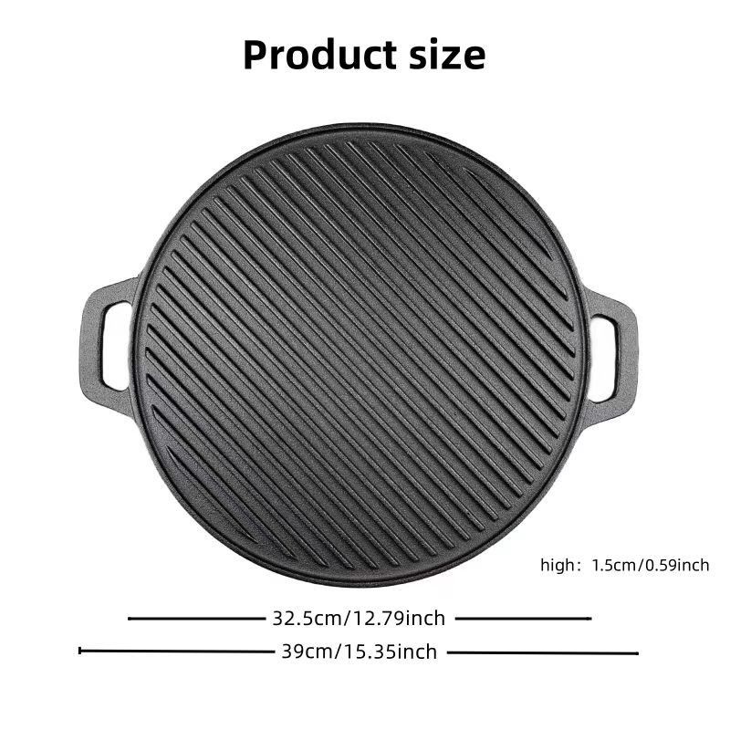 Skillet Cast Iron Camp - Chapa de Ferro Fundido Dupla Face