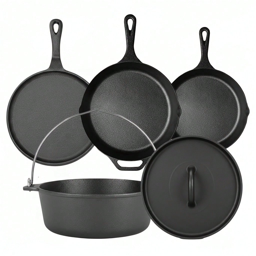 Skillet Cast Iron Camp - Conjunto de Panelas e Frigideiras de