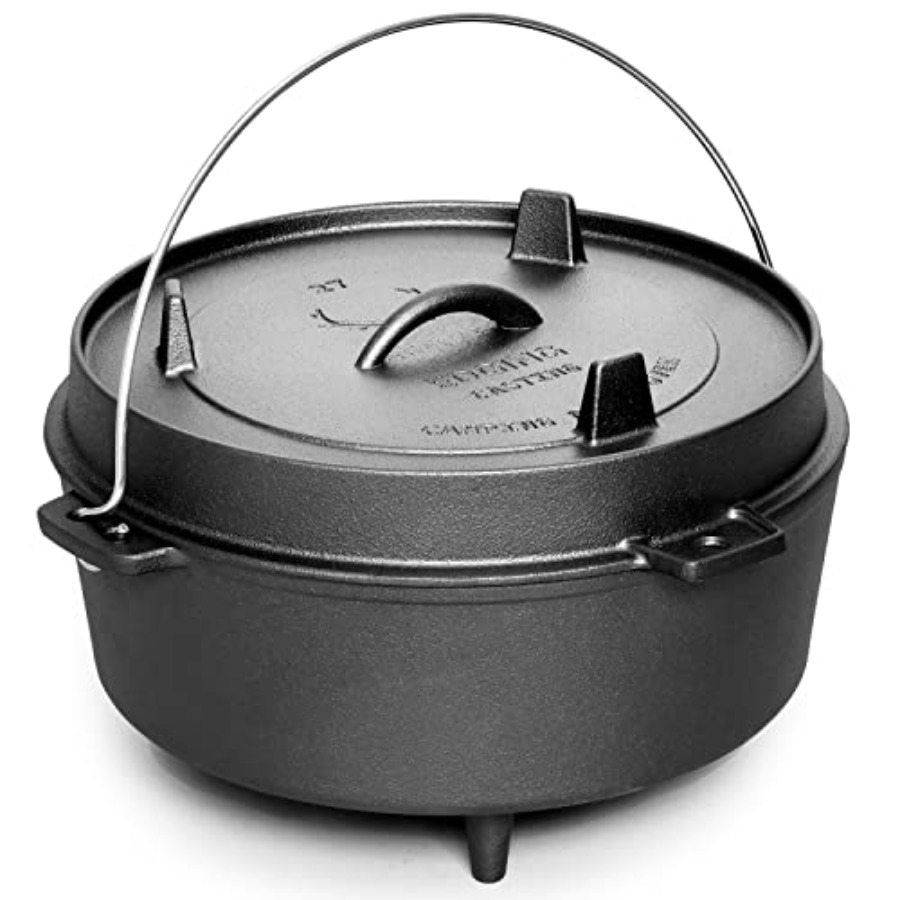 Skillet Cast Iron Camp - Panela Holandesa de Ferro Fundido Pré-Temperada