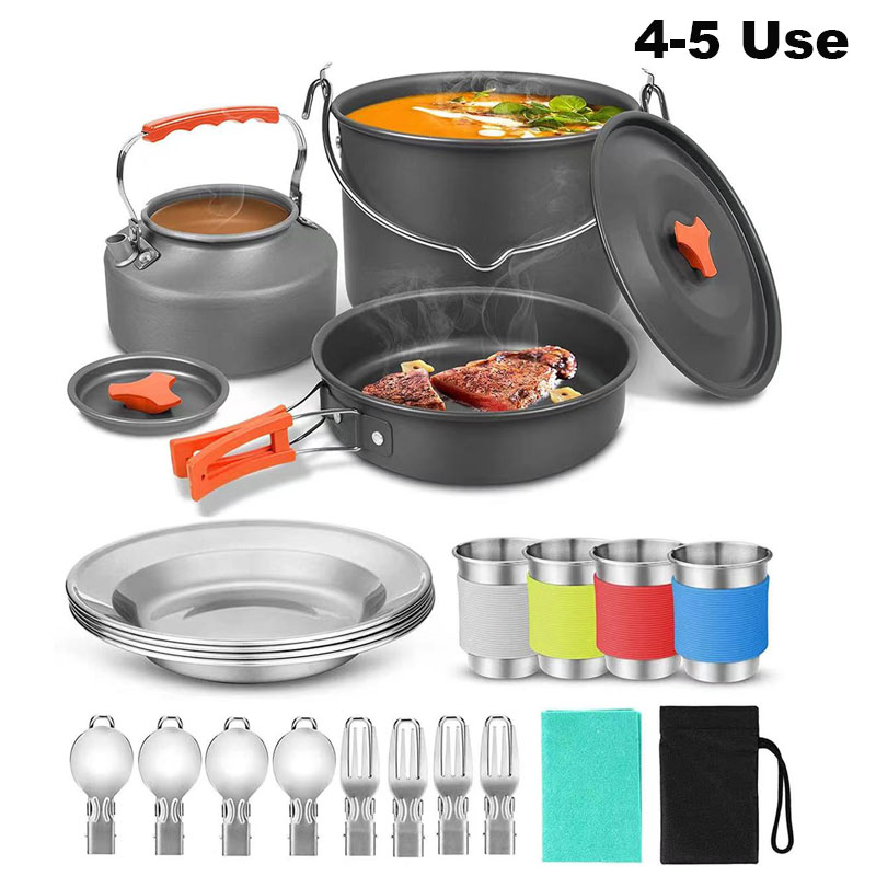 Camping Cooking Equipment Bag - Conjunto de panelas de acampamento ao