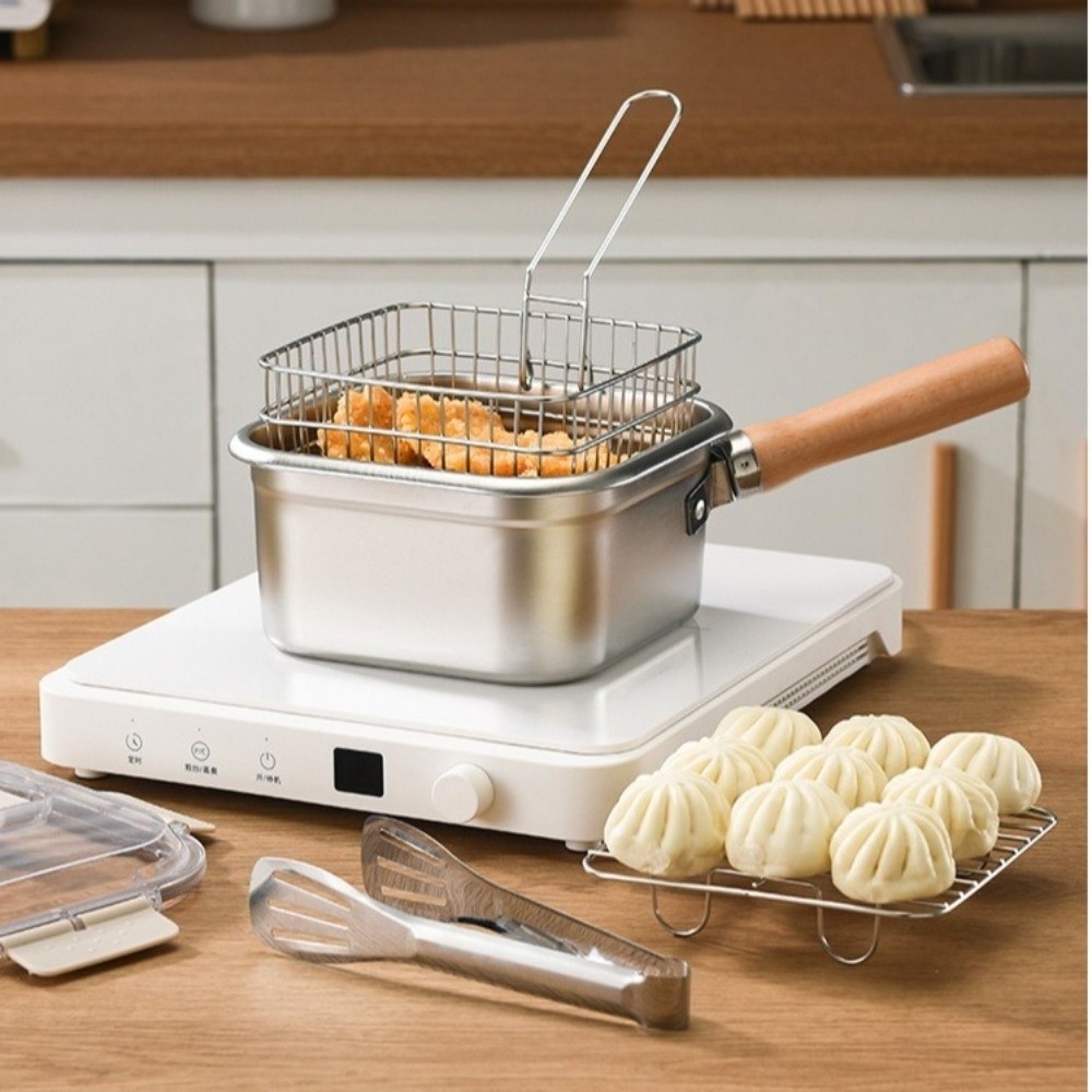 Camping Cooking Pots And Pans Set - Frigideira portátil de aço inoxidável formato
