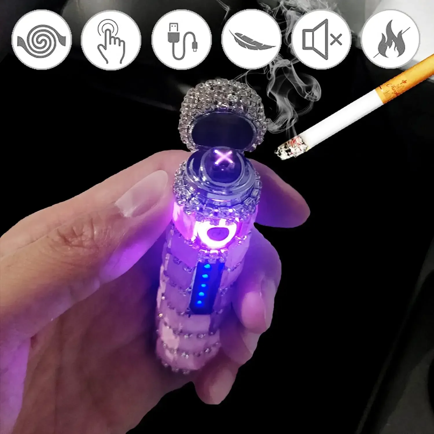 Camping Cooking Candle - Isqueiro Elétrico Recarregável USB para Mulheres,