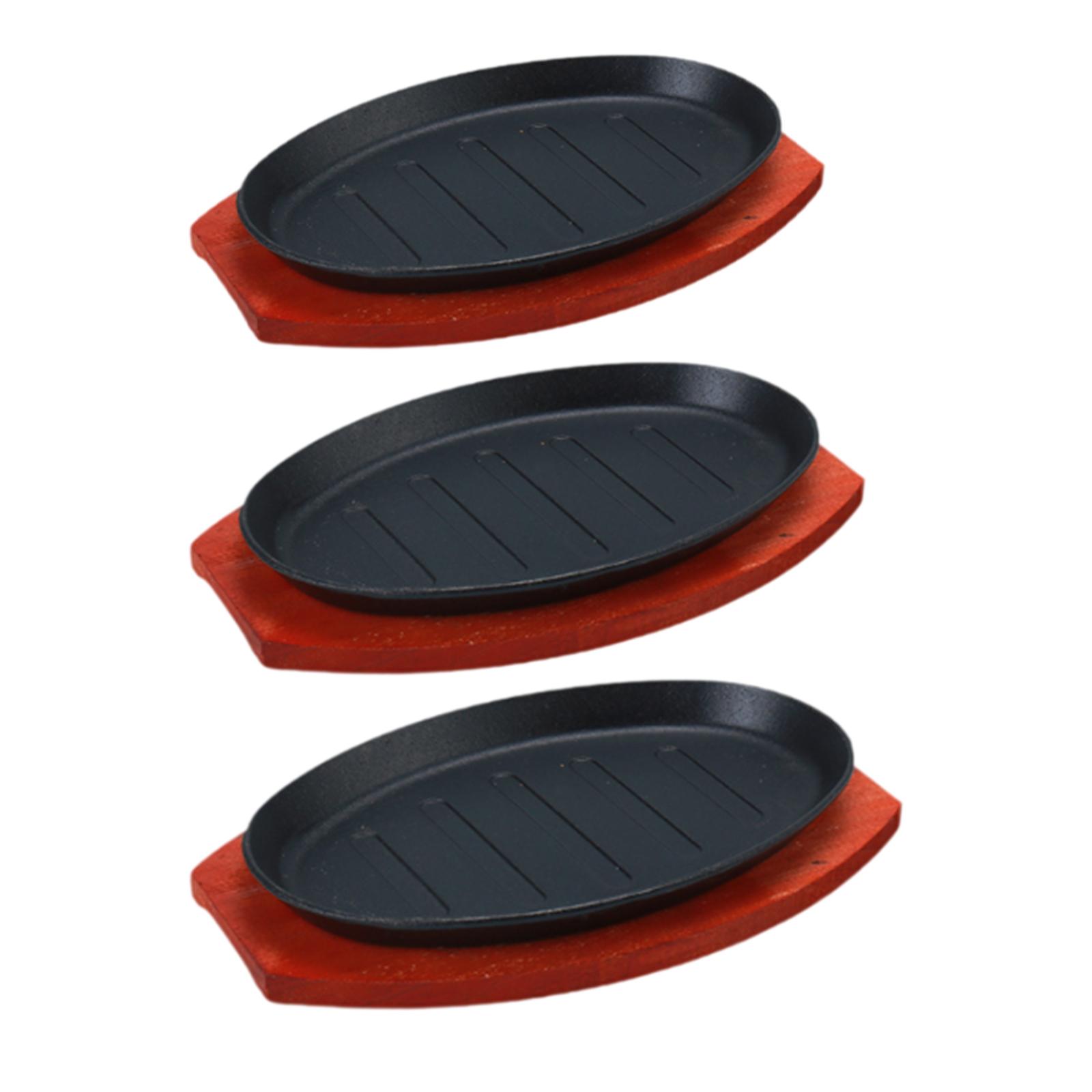 Skillet Cast Iron Camp - Placa de bife de ferro fundido,