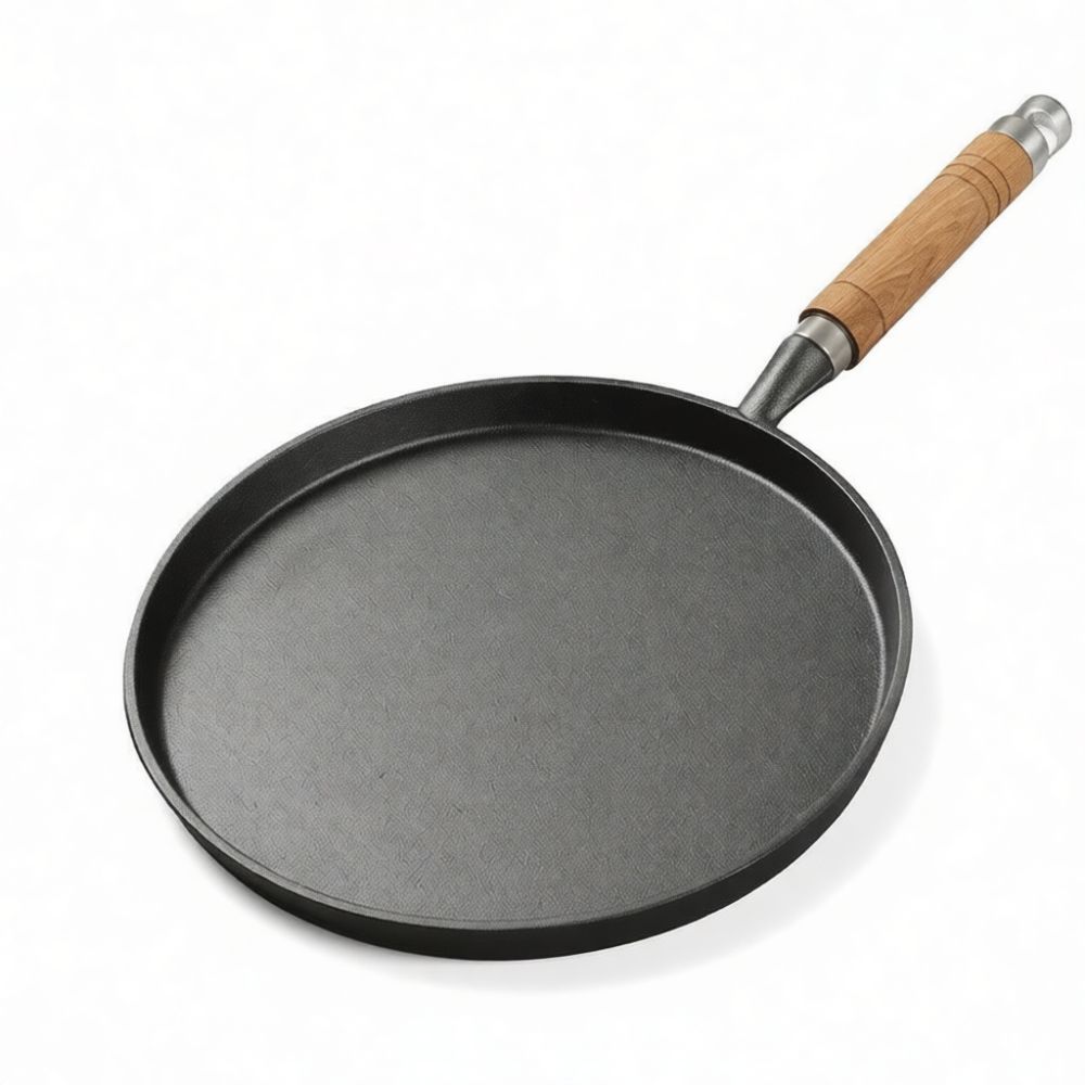Skillet Cast Iron Camp - Frigideira de ferro fundido, superfície plana,