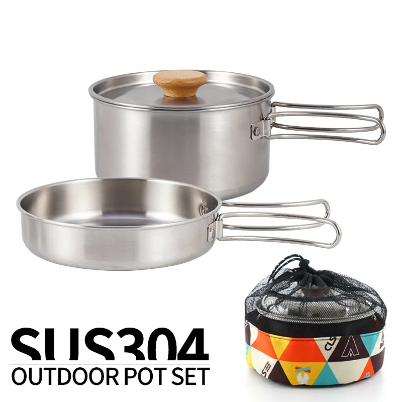 Camping Cooking Kit Box - Conjunto de panelas dobráveis ao ar