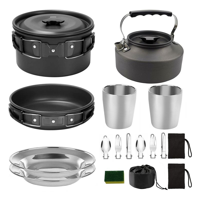 【Compradores】 Panelas de acamp - Camping Cooking Pan Set avaliação e preço
