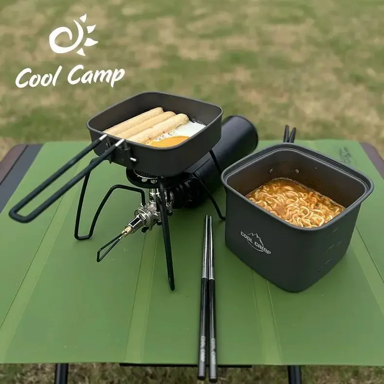 Pote quadrado dobrável para ac - Camping Cooking Pots And Pans Set avaliação e preço