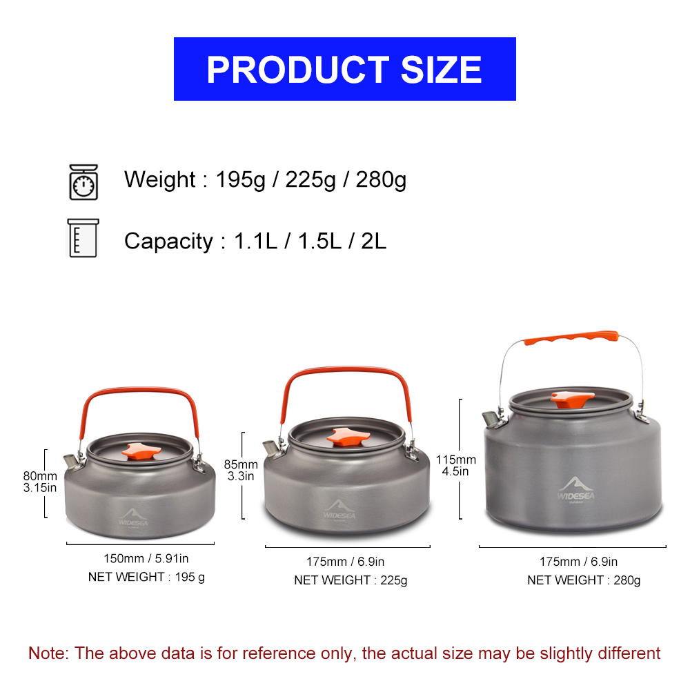Widesea-Camping Chaleira, 1.1L - Camping Cooking Pan Set avaliação e preço