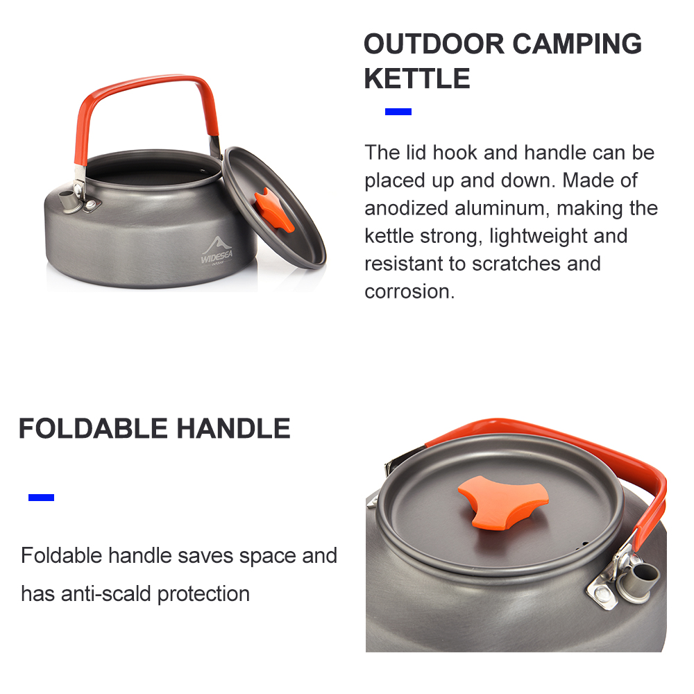 Widesea-Camping Chaleira, 1.1L - Camping Cooking Pan Set avaliação e preço