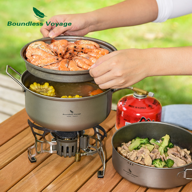 Boundless voyage titânio panel - Camping Cooking Pots And Pans Set avaliação e preço