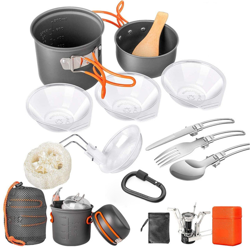 Kit de utensílios de cozinha p - Camping Cooking Pots And Pans Set avaliação e preço