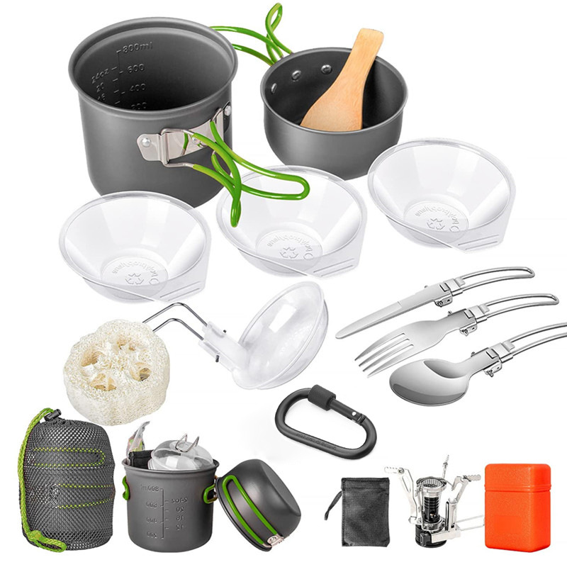 Kit de utensílios de cozinha p - Camping Cooking Pots And Pans Set avaliação e preço