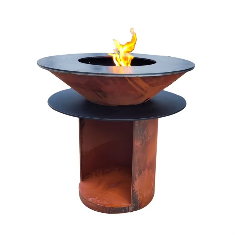 Fogueira grande de aço corten  - Camping Cooking Fire Pit avaliação e preço