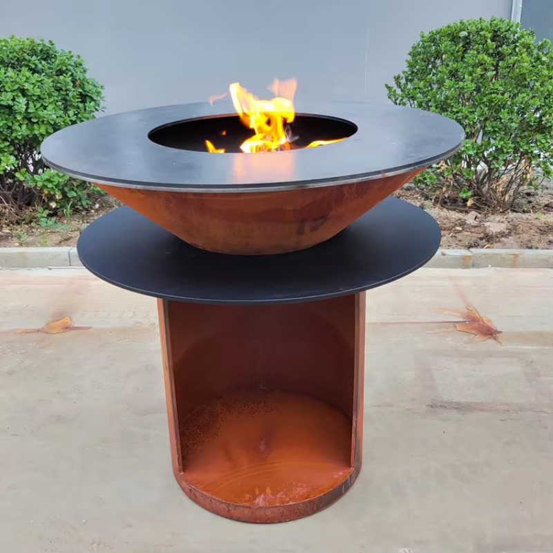 Fogueira grande de aço corten  - Camping Cooking Fire Pit avaliação e preço
