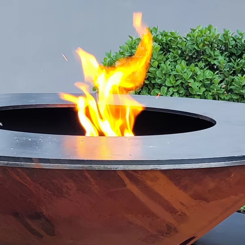 Fogueira grande de aço corten  - Camping Cooking Fire Pit avaliação e preço