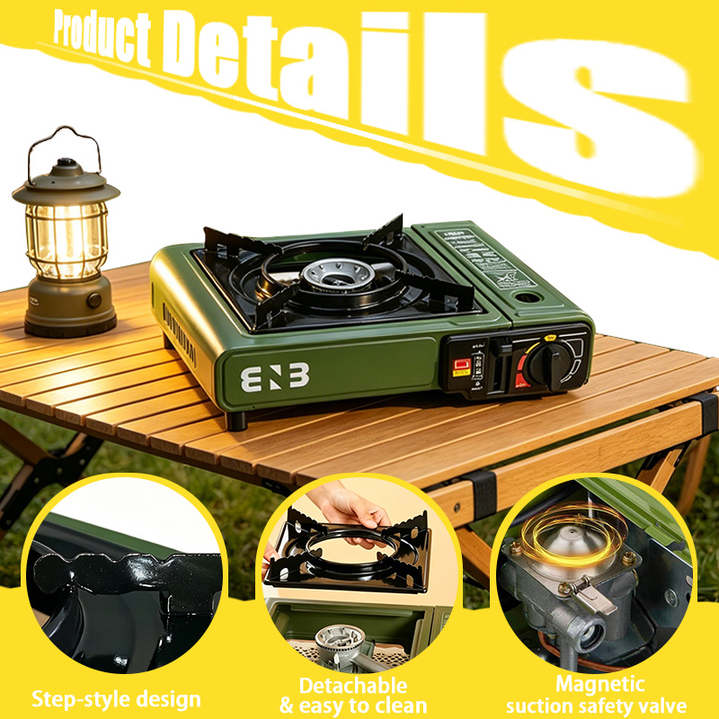 Fogão Portátil a Butano, Queim - Camping Cooking Kit Box avaliação e preço