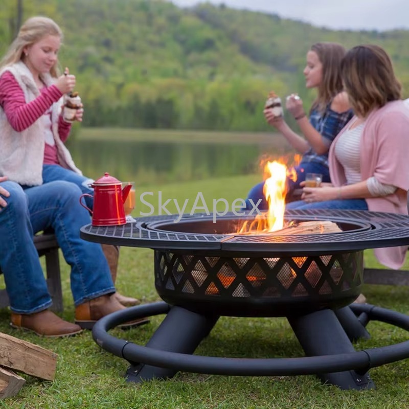Grelha para churrasco de metal - Camping Cooking Fire Pit avaliação e preço
