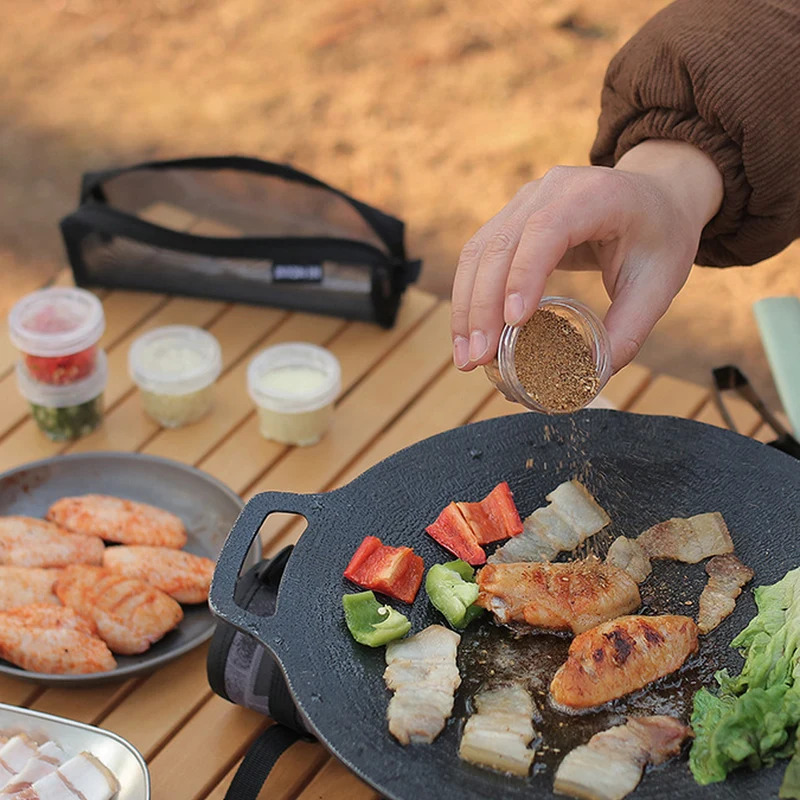 Conjunto de garrafa de tempero - Camping Cooking Kit Box avaliação e preço