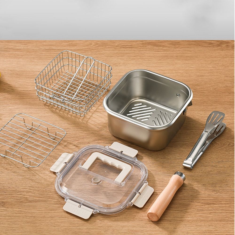 Frigideira portátil de aço ino - Camping Cooking Pots And Pans Set avaliação e preço