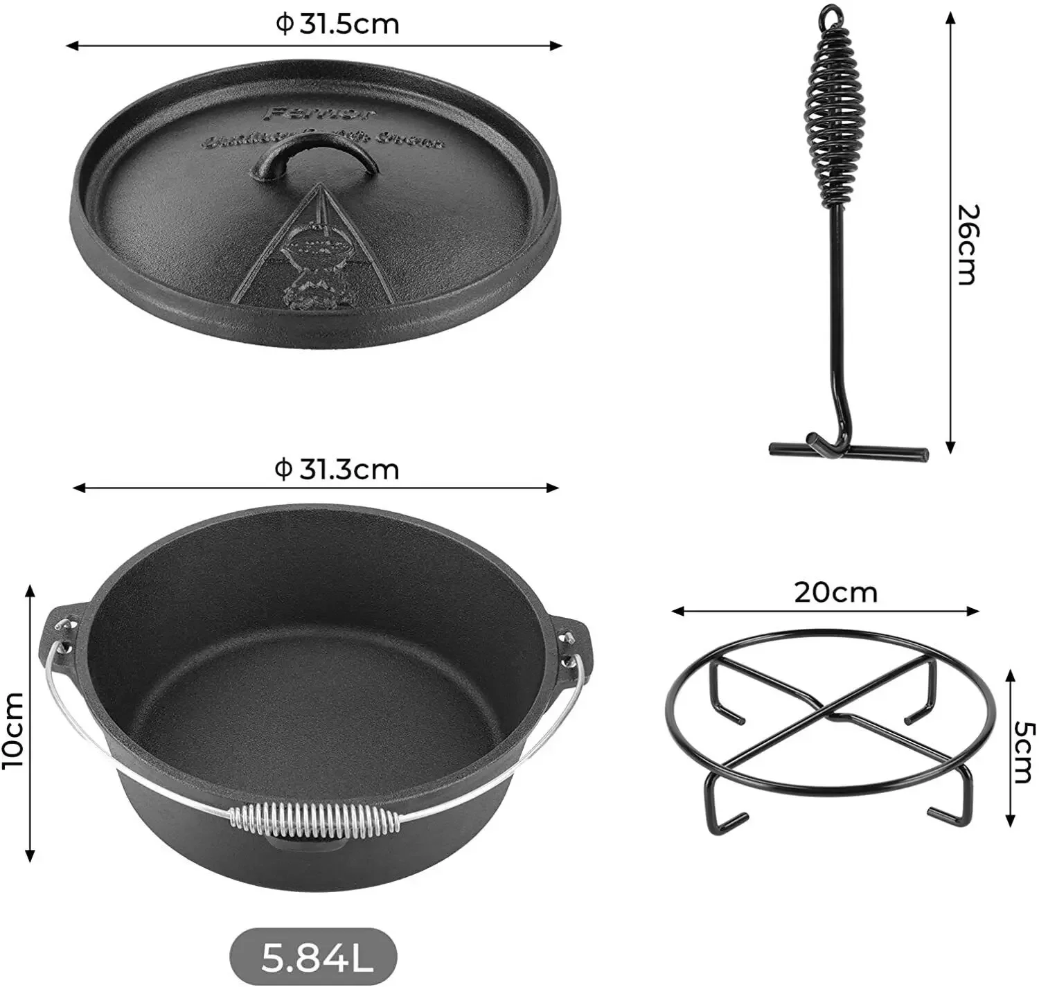 Femor forno holandês de ferro  - Camp Dutch Oven Cast avaliação e preço