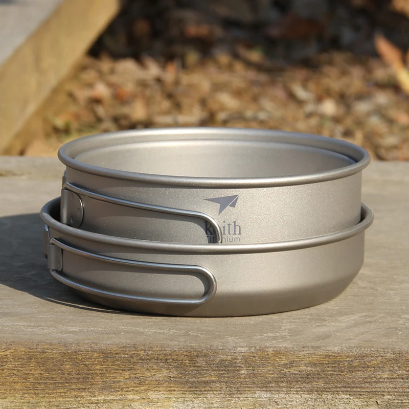 Keith-Titanium Cookware Set co - Camping Cooking Pan Set avaliação e preço