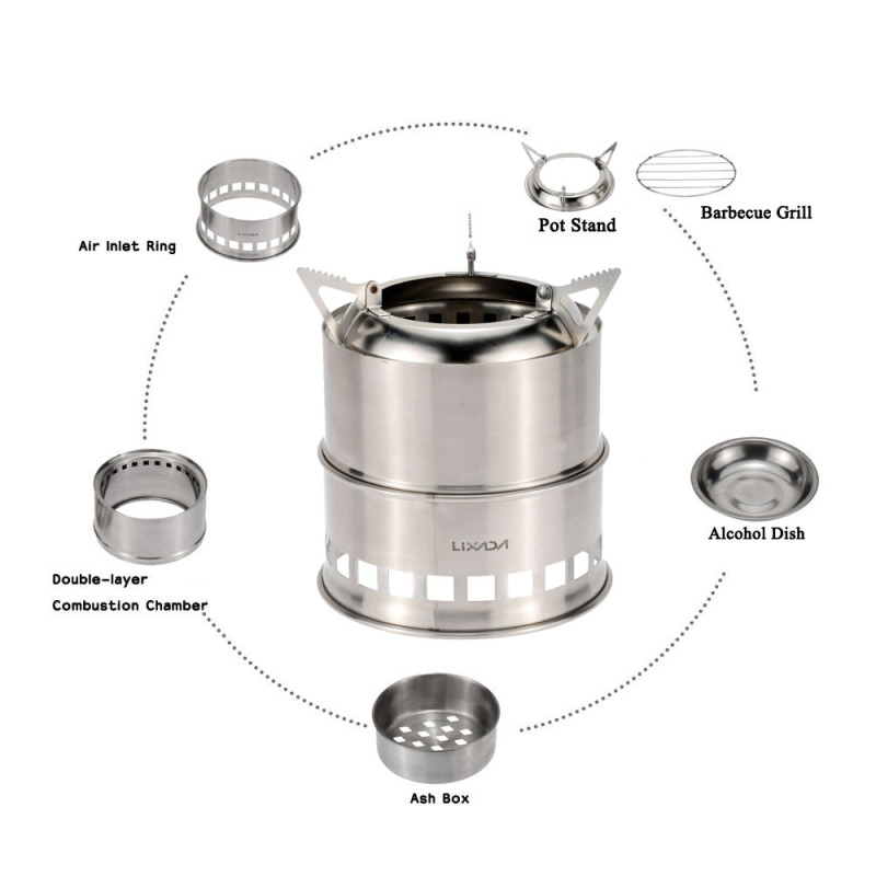 Lixada-fogão a lenha de aço in - Camping Cooking Grate avaliação e preço