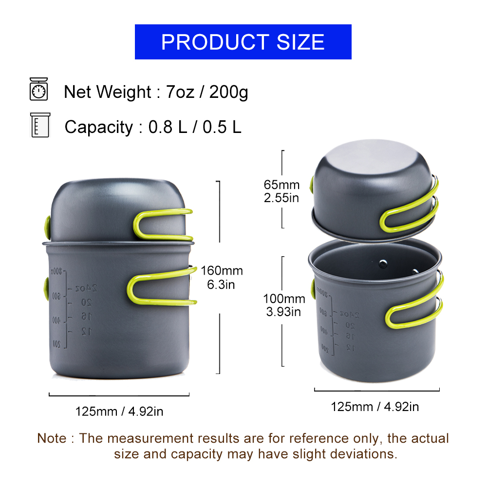 Conjunto de Utensílios de Cozi - Camping Cooking Pan Set avaliação e preço