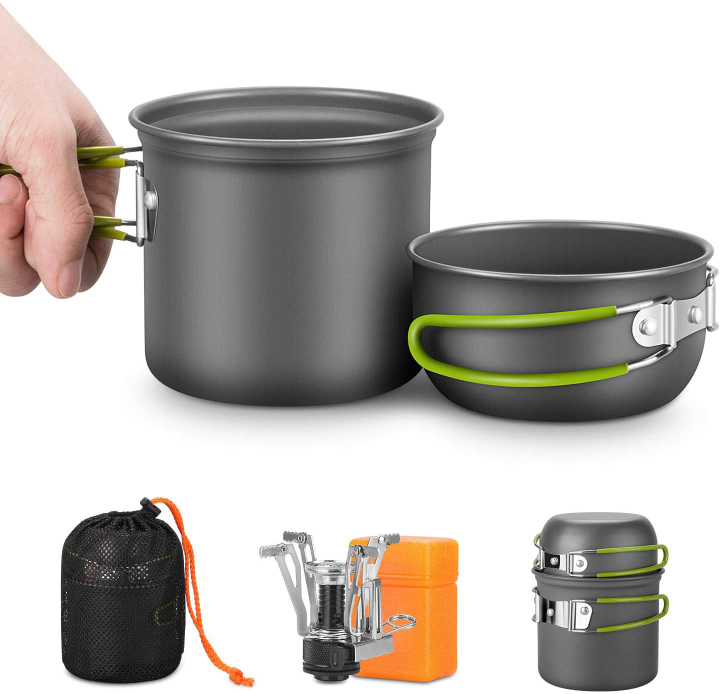 Kit de panelas de acampamento  - Camping Cooking Kit Box avaliação e preço