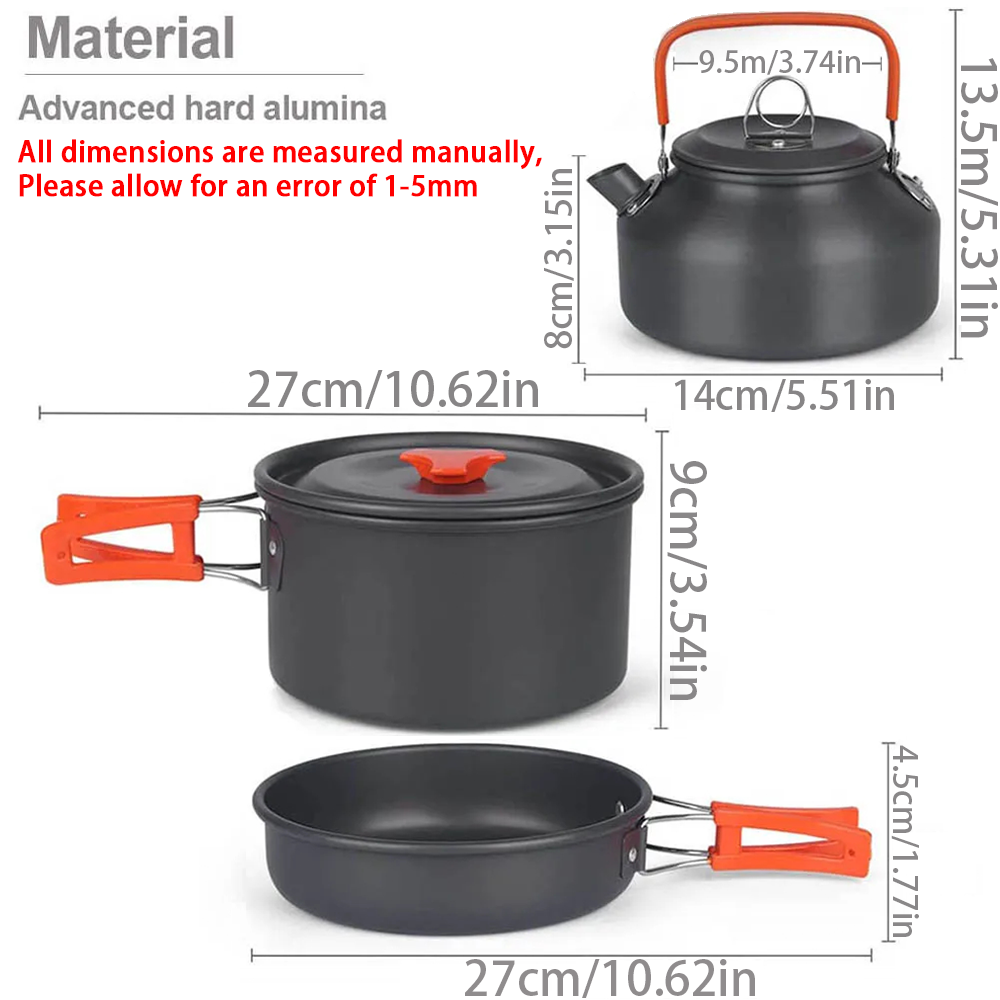 1 pçs/1 conjunto kit de panela - Camping Cooking Equipment Bag avaliação e preço