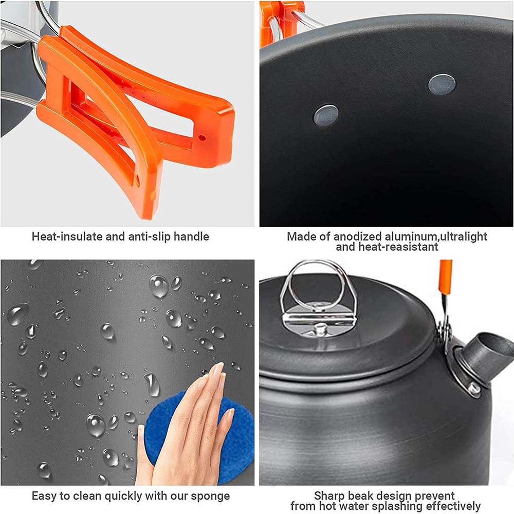 1 pçs/1 conjunto kit de panela - Camping Cooking Equipment Bag avaliação e preço