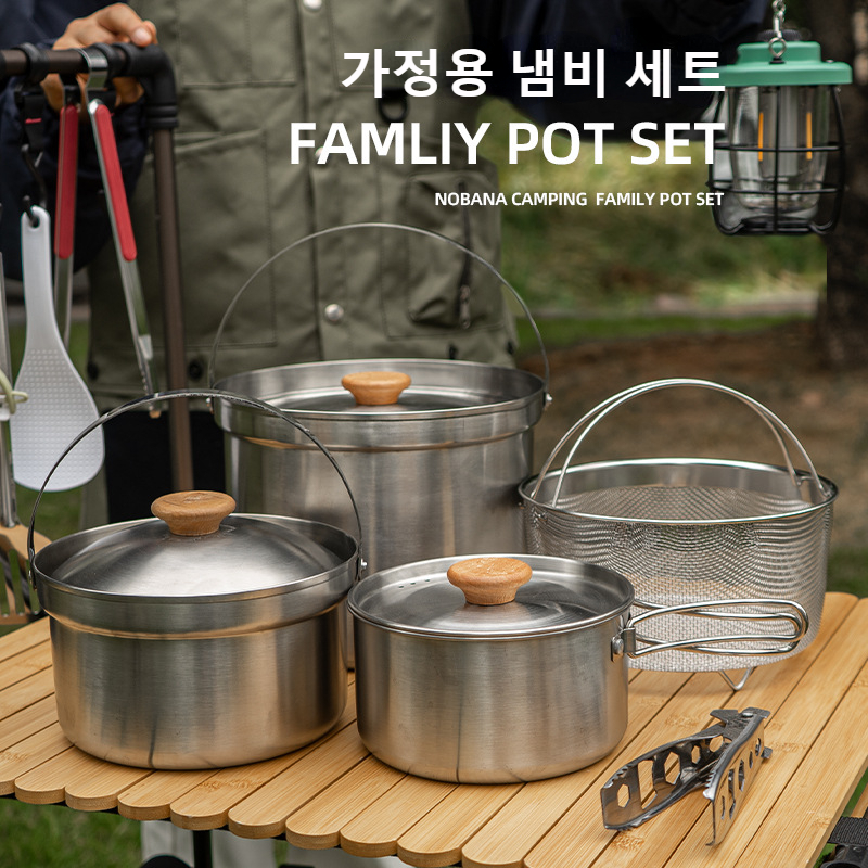 Nobana mais novo conjunto de p - Camping Cooking Pan Set avaliação e preço