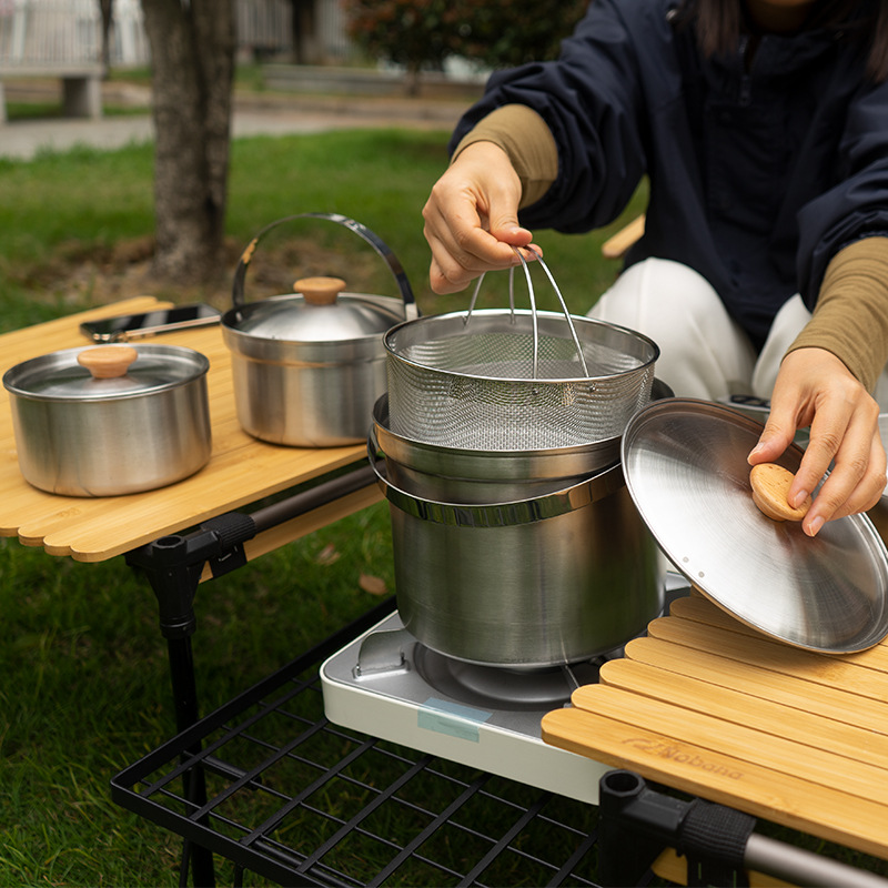 Nobana mais novo conjunto de p - Camping Cooking Pan Set avaliação e preço