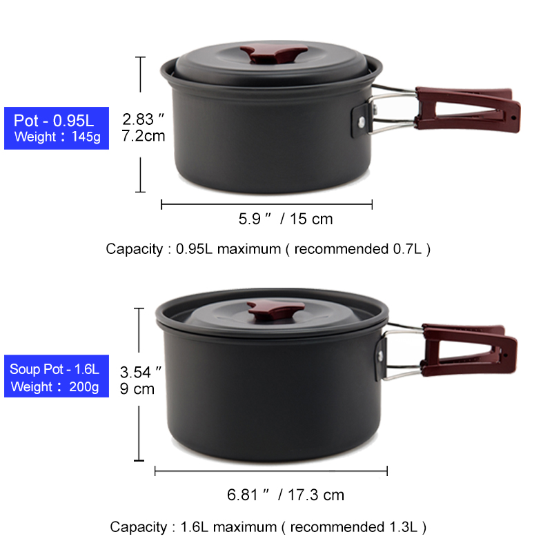 Widesea-Conjunto De Panelas De - Camping Cooking Kit Box avaliação e preço