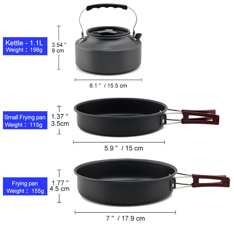 Widesea-Conjunto De Panelas De - Camping Cooking Kit Box avaliação e preço