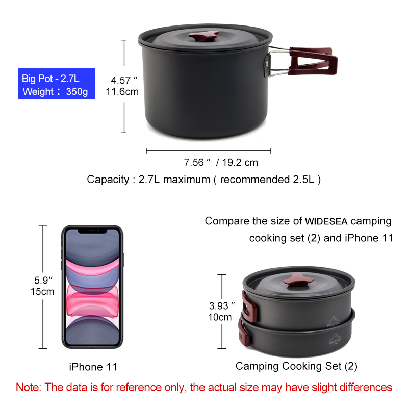 Widesea-Conjunto De Panelas De - Camping Cooking Kit Box avaliação e preço