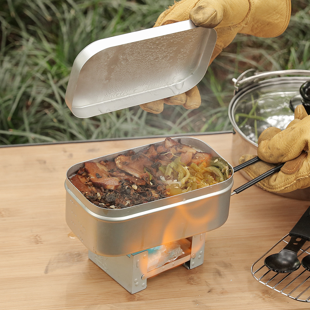 Kit de bagunça de alumínio ao  - Camping Cooking Kit Box avaliação e preço