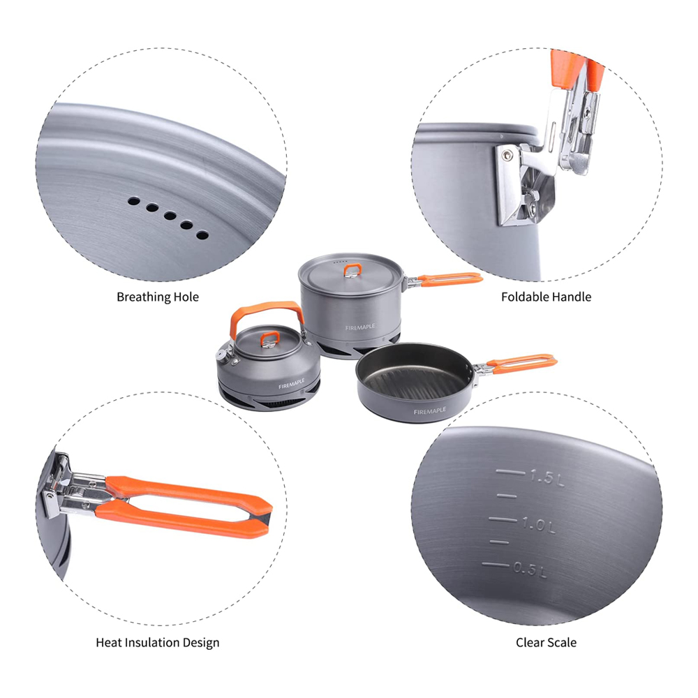 Fire Maple-Camping Panelas, Ut - Camping Cooking Pan Set avaliação e preço