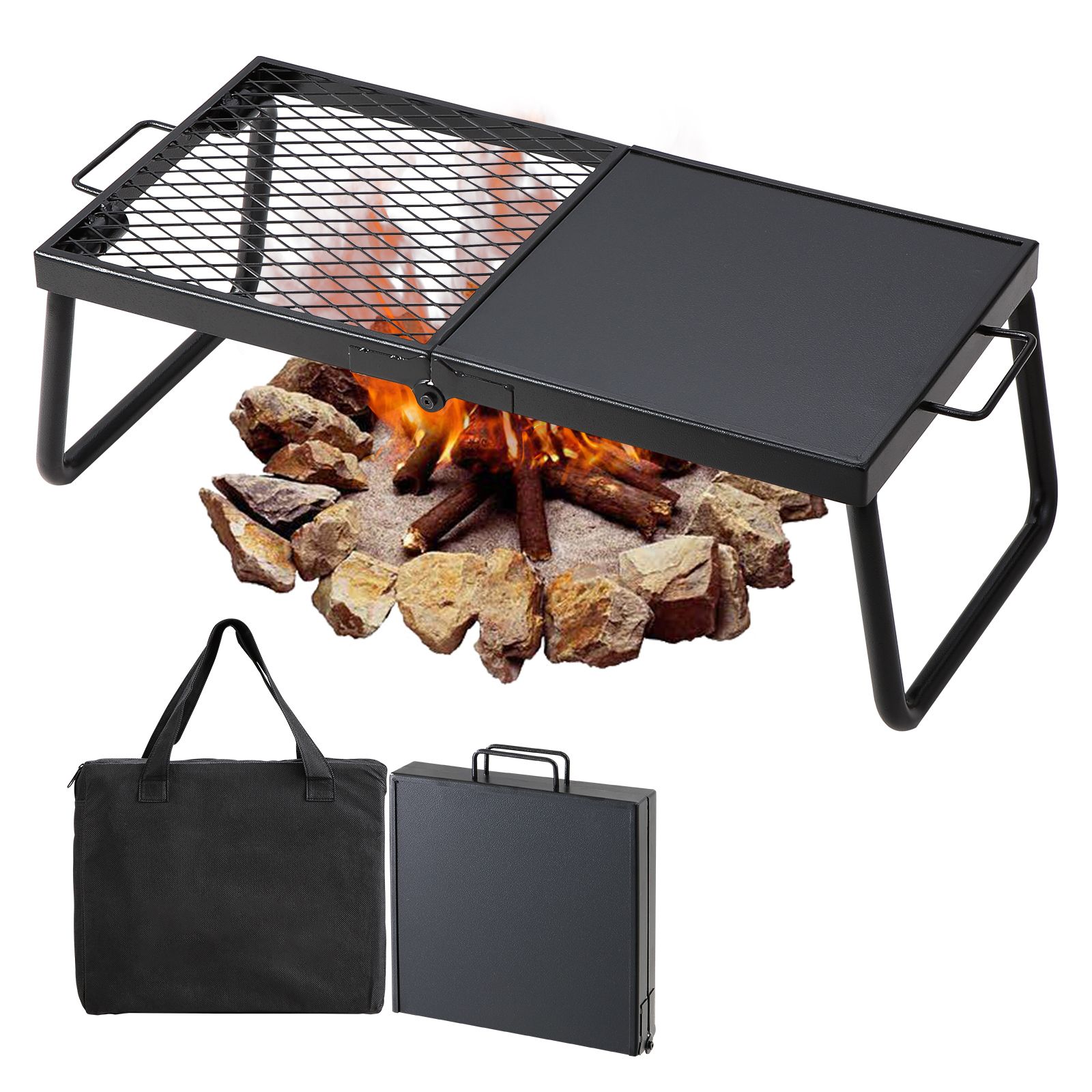 Grelha Dobrável para Fogueira, - Camping Cooking Equipment Bag avaliação e preço