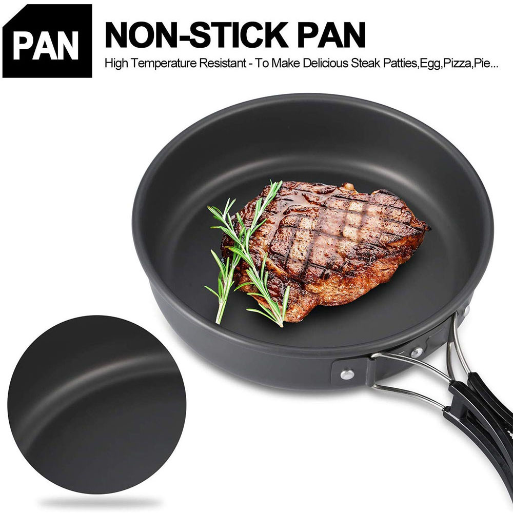 Conjunto de Utensílios de Cozi - Camping Cooking Pan Set avaliação e preço