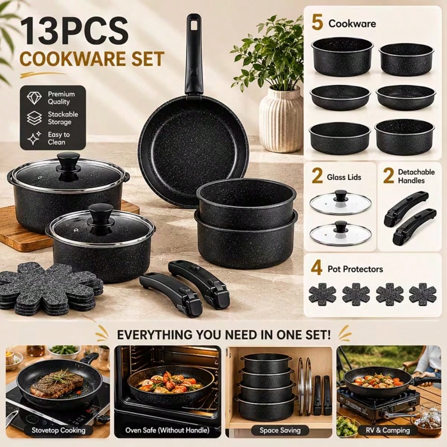 Conjunto de Utensílios de Cozi - Camping Cooking Pots And Pans Set avaliação e preço