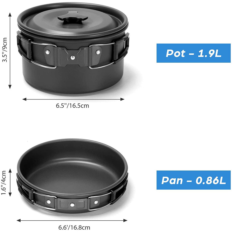 Conjunto de Utensílios de Cozi - Camping Cooking Pots And Pans Set avaliação e preço