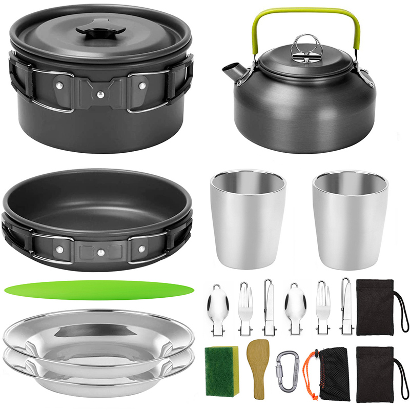 Conjunto de Utensílios de Cozi - Camping Cooking Pots And Pans Set avaliação e preço