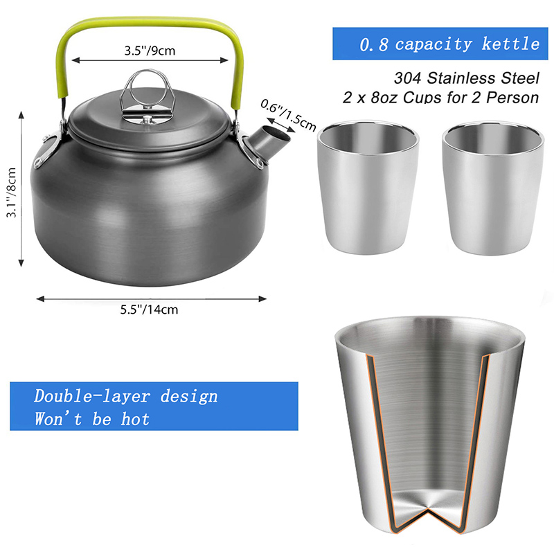 Conjunto de Utensílios de Cozi - Camping Cooking Pots And Pans Set avaliação e preço