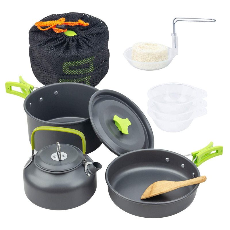 Kit de panelas para acampament - Camping Cooking Kit Box avaliação e preço