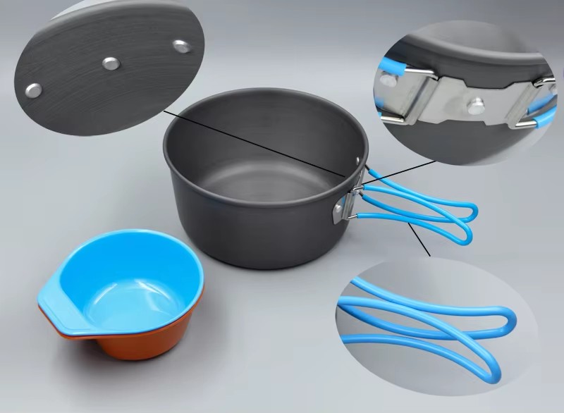 Panelas de acampamento mochila - Camping Cooking Pots And Pans Set avaliação e preço